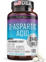 Kaibro Nutra D-asparaginska kislina dodatek za moške, 2440mg D-asparaginske kisline na serviranje, Energy & Testosteron Podpora, Gluten-free Ne-GMO, 180 Veganske kapsule