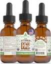 RawGuru Vitamin K2 Supplement - Organski Vegan Vitamin K2 MK7 s Trace Minerals - Nano-procesirani antioksidant & Imunska podpora dodatek Tinktura - 30 Servis veganskih kapljic na 30 ml, Pakiranje po 1