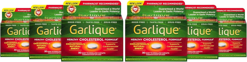 Garlique Healthy Cholesterol Formula s 5000 mcg Alicin, 60 Enteric Coated Caplets (paket 6)