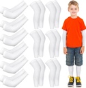 Panitay 6 Set Eccema Roka in noge rokavi Pratch elastični roke rokavi Kolenski ovoj Eccema pokrov za srbečico Relief in mokro terapijo (Kid, bela)