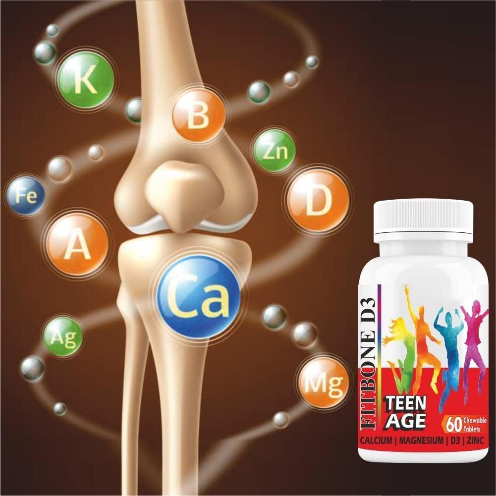 Minton Well-C Fitbone d3 Kalcij za otroke Najstniki z magnezijevim cink vitaminom D in B12 za močne kosti 