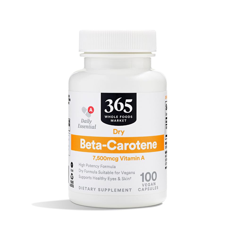 365 s celotno živilsko tržišče, Beta karoten, 7500mcg vitamin A, 100 veganskih kapsul