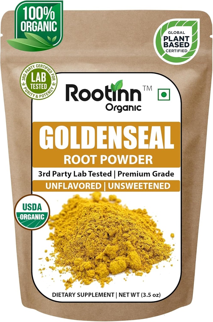 Goldenseal Powder - 3.5 oz, 100 Servings *Lab Tested/USDA Organic* Pure Natural Goldenseal Root Powder dodatek