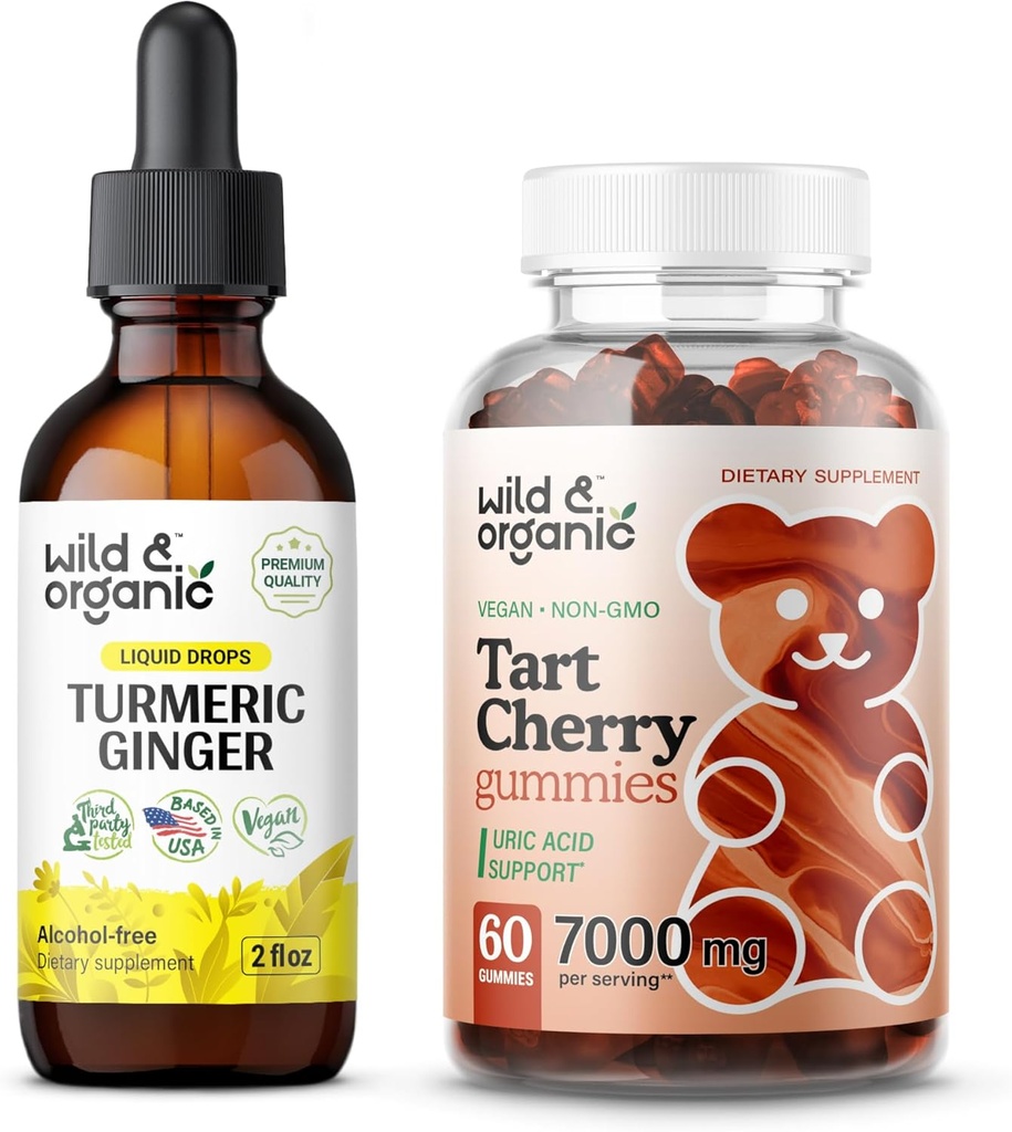 Gozdna in organska ingver Tinktura 2 fl oz & Tart Cherry Gumies