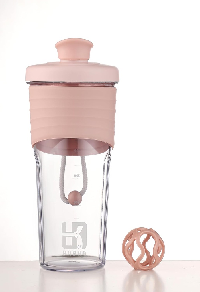 2nd Generation Shaker Steklenica za beljakovine z mešalno kroglico - kot nalašč za vadbo in zunanjo uporabo, 24 Ounces Whey Protein Shaker z jasno merjenje (Pink)