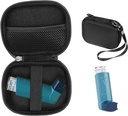 Primer Sack Asthma Inhaler Holder, Compact in Sturdy primer za Handy Inhaler za odrasle in otroke, s prostori za tablete in druge bistvene snovi (črna)