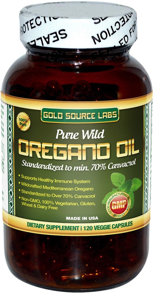 Kapsule Wild Origano Oil - 120 Tekoči Veggie Softgels - Čisti standardizirani Wild Origano Leaf Extract ponuja 70% Carvacrol (32 mg) za zdravje imunskega sistema - Non GSO, Vegan, Gluten Free