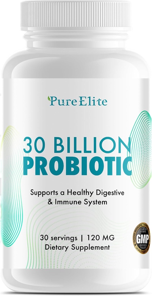 Gut Probiotic 30 milijard CFU z DE111® & 10 sevi - Probiotični dodatek za digestivno zdravje, podporo imunskega sistema, okrepljeno absorpcijo hranilnih snovi - ne-GMO, 30 vegetarijanskih kapsul
