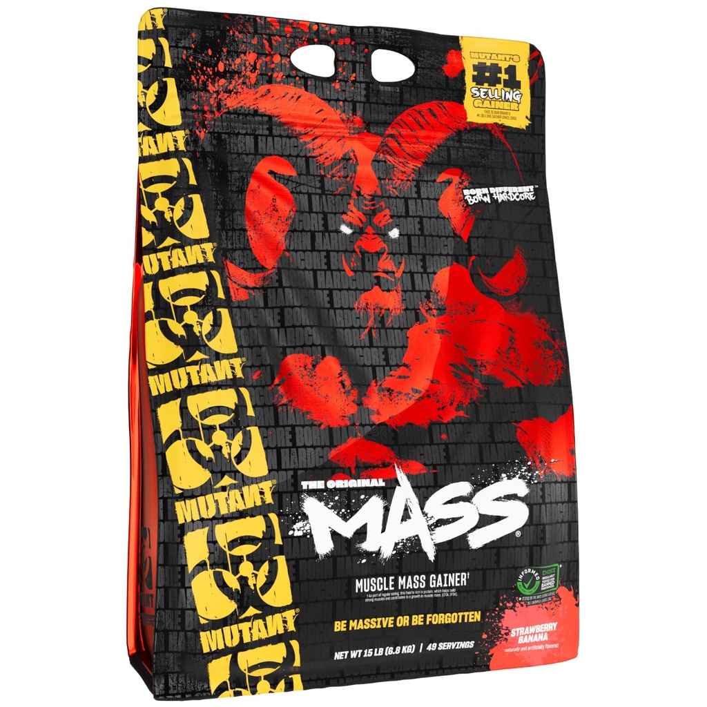 Mutant Mass Teža Gainer Protein Powder z Whey, in Kazein Beljakovinska mešanica za visoko kalorične stresa, napitki, in pijače, 15 lb - Jagodna banana