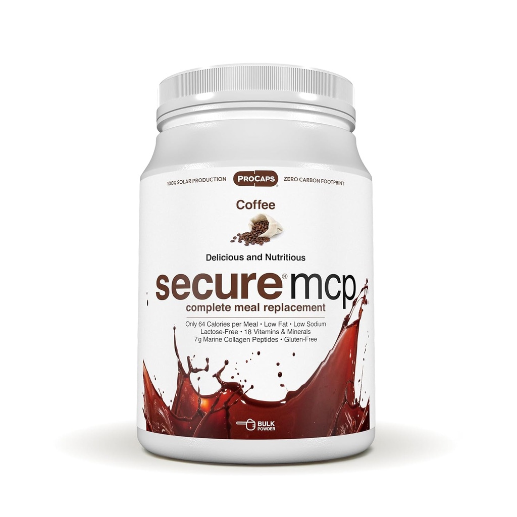 ANDREW LESSMAN Secure MCP Popolna obrok Zamenjava - Kava 10 Serving - samo 64 kalorij, nizko maščobo, 7 Grams Marine Kolagen Peptides, Spodbuja Radiant gladko mehko kožo, Udobne sklepe