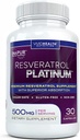 Resveratrol Platinum Antioksidanti Dopolnilo: Močen proti staranju Formula s čisto, naravno Trans Resveratrol za imuno podporo, Vitalnost in zdravje možganov, 30 Gluten prosti Veggie kapsule