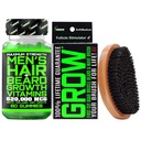 Komplet za rast brado w/ 620.000mcg 14- v-1 BIOTIN Gumies/Beard rast vitamini in rast las vitamini za moške + 100% življenjska zamenjava prvi cut Boar Brist Brush & 360 Wave Brush za moške