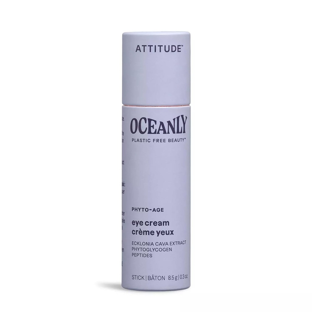ATTITUDE Oceanly Eye Cream Stick, EWG Preverjeni, brez plastike, Rastlinske in mineralne sestavine, Veganski in Cruelty brez lepotnih izdelkov, PHYTO STAROST, Neoporečna, 0.3 Ounce