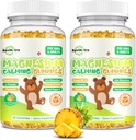 Magnezij Gumiji za otroke - Magnezij Glycinate Gumies dodatek z L-Theanin, Vitamin B6, D3 za odrasle & otroke, Calm Magnezij za spanje, Sprostitev, možgani, Bones, Sugar Free Ananapple 120ct
