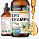 BIO KRAUTER Leg Cramps Tinkture s kinin - Ginger & Kamilice Tekoči izvlečki za noge Cramps - Naravni alkohol in sladkor brez formule - Veganske kapljice 4 Fl.Oz.