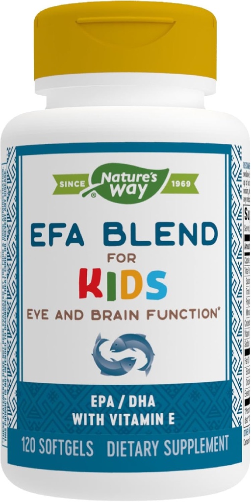 Narava način EFA mešanica za otroke z vitaminom E, podpira oči in možganske funkcije*, 120 Softgels