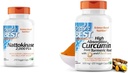 Zdravnikova BEST Nattokinase, Non-GMO, Vegan, Gluten Free, 270 Veggie Caps & DRB-00107 Visoka absorpcija Curcumin iz kurkumin korena s C3 Complex & BioPerine 500mg