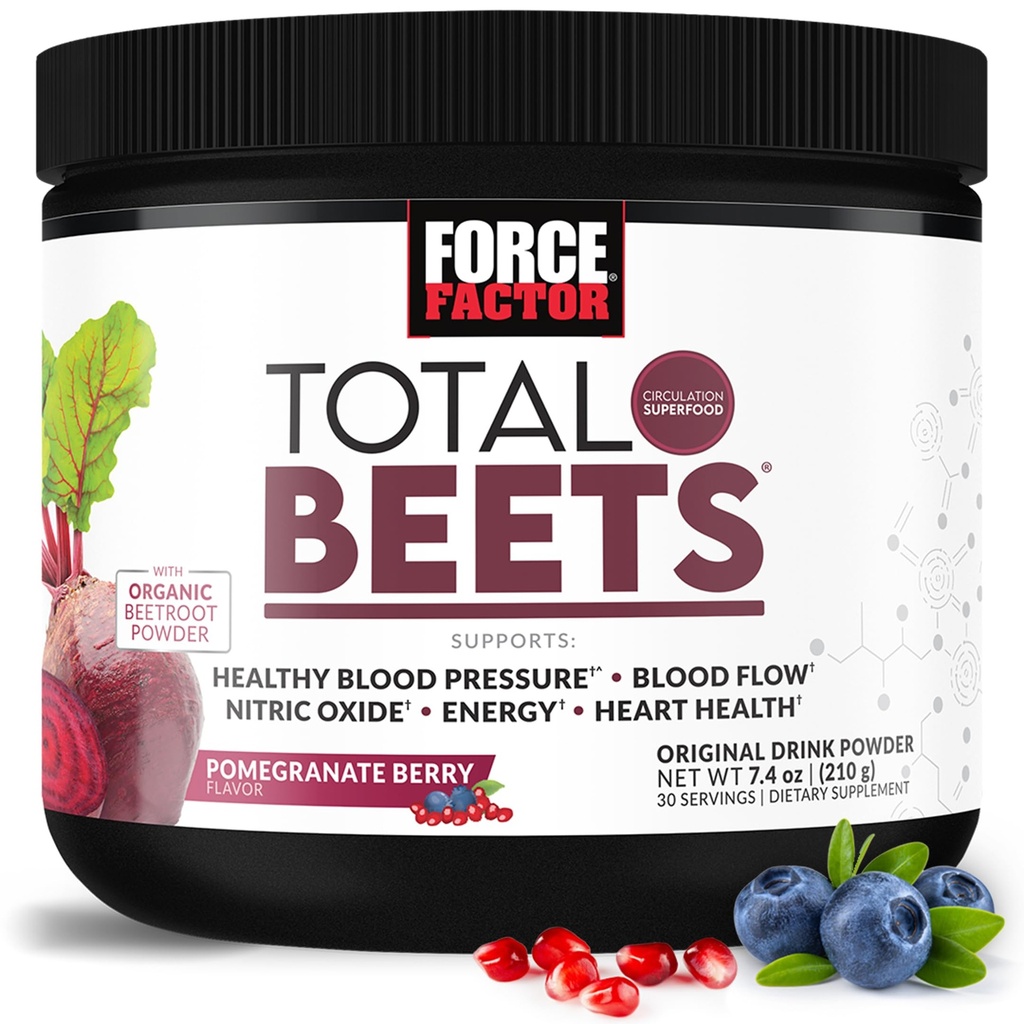 Sila Factor Total Beets Drink Mix Superfood Powder z nitrati za podporo cirkulacijo, pretok krvi, dušikov oksid, energija, vzdržljivost, in Stamina, Kardiovaskularno srce dopolnilo, 30 Serving