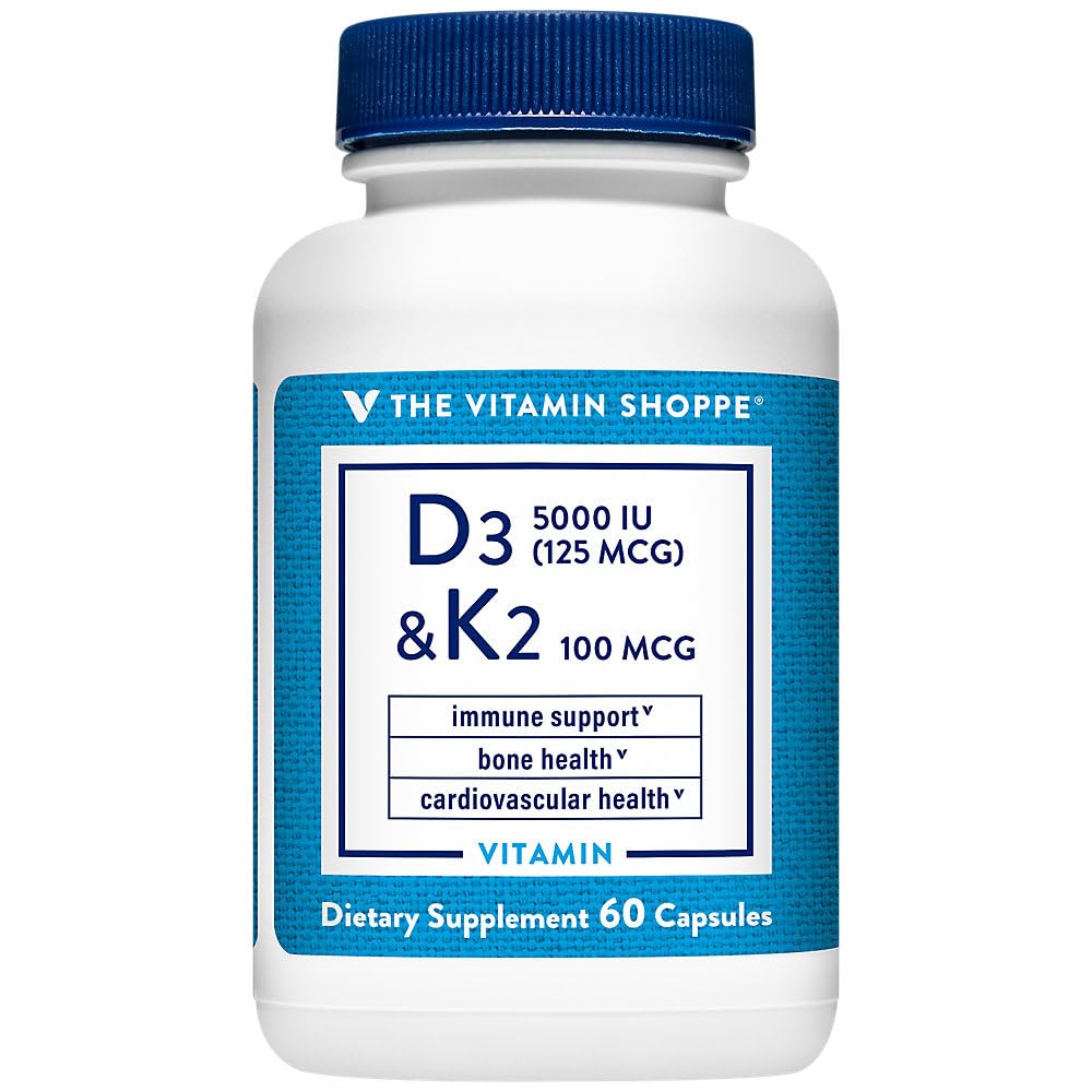 Vitamin D3 & K2 - Imunska podpora in zdravje kosti - 5000 i.e. (60 kapsul)