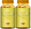 Glukozamin Chondroitin Gumies z MSM - 1500mg ekstra moč za skupno podporo, Imunska podpora - za odrasle, moške in ženske, 60 število, paketi po 2