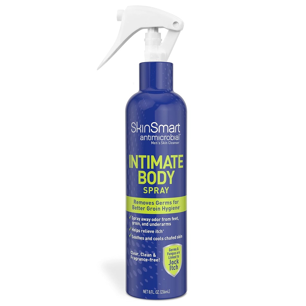 SkinSmart moške Intimate Spray, Hypochlorus na osnovi prha v steklenici, Odstranjuje bakterije, povezane z Jock Srbečica in Foul Odors za, 8 oz Spray Steklenica