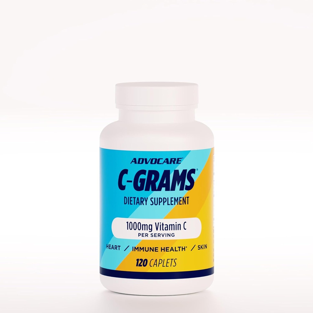 AdvoCare C-Grams - Premium prehranski dodatek za nego kože, imunske podpore in kardiovaskularno zdravje* - vsebuje vitamin C, magnezij & več - 120 Kaplet