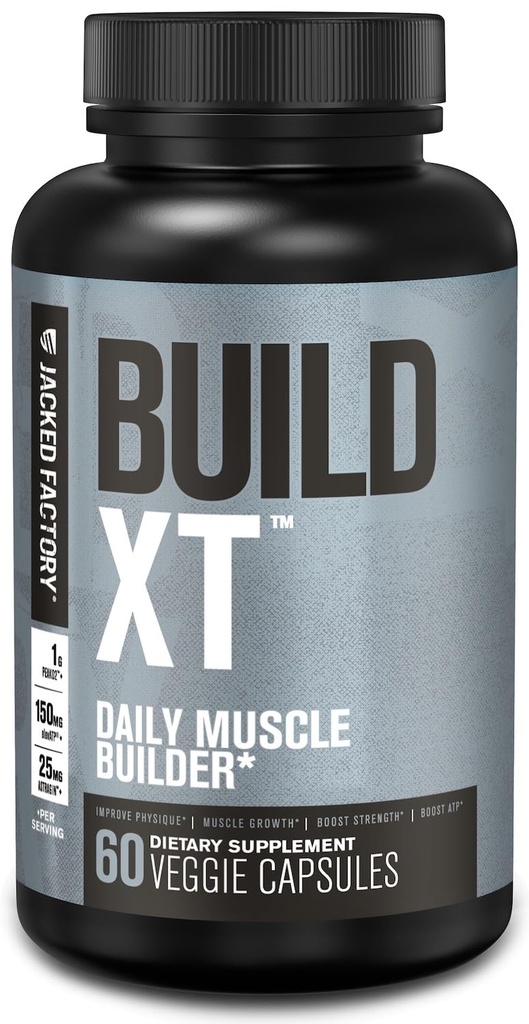 Jacked Factory Build-XT Daily Muscle Builder & Performance Exchange - Muscle Building Supplement for Muscular Strength & Growth 