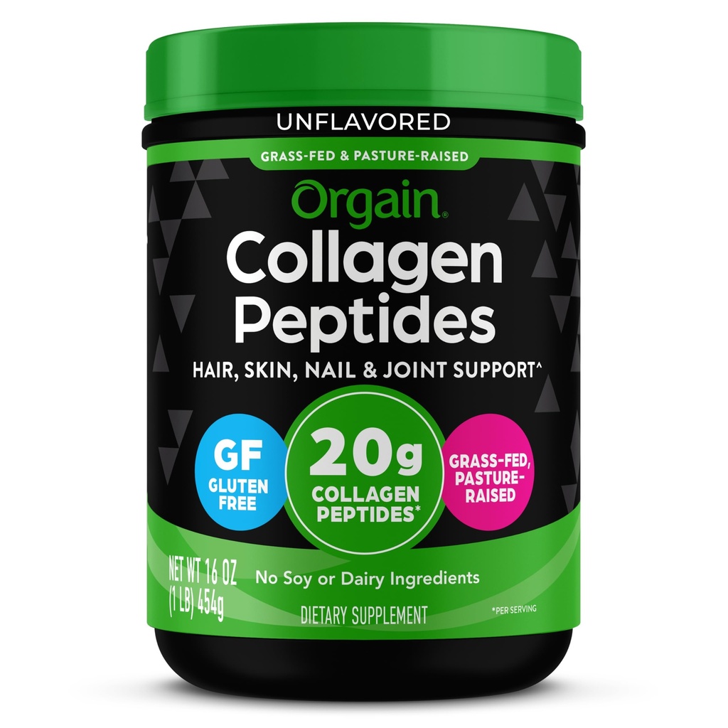 Orgazin hidroliziran kolagen peptidi v prahu za ženske in moške, 20g travnati kolagen, nearomatizirani - las, koža, nohti, & skupna podpora dodatek, Paleo & Keto, Non-GMO, Tip I in III, 1lb