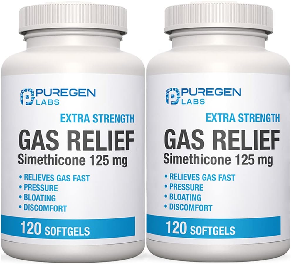 P Puregen Labs Extra Strength Plin Relief Softgels s Simeticone 125 mg 