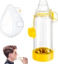 Ročni vdihovalnik za dojenčke, otroke in odrasle - Anti-statični - Prenosni dizajn za dom, šolo in potovanja - Mehka silikonska maska - Nessi OTC distančnik - Enostaven za čiščenje (Yellow Adult)