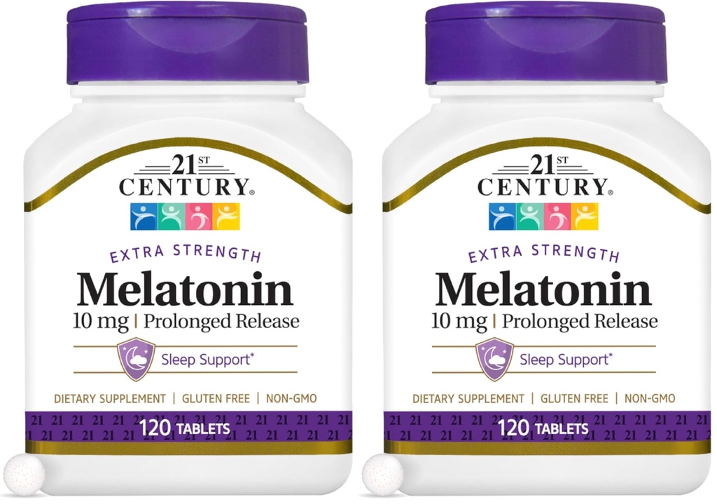 21. stoletje Melatonin 10 Mg Daljša sprostitev, 120 Število (Pack od 2)
