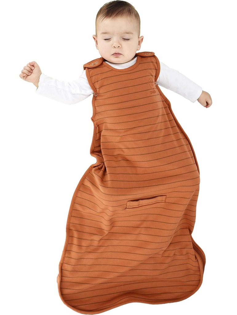 Wolino Merino Wool and Organic Cotton Ultimate Sleep Sack - 4 Sezona - Dvo-Way Zipper Nastavljiv spalna vreča - Univerzalna velikost Sleep Spack for Baby (2-24 mesecev) - Rust