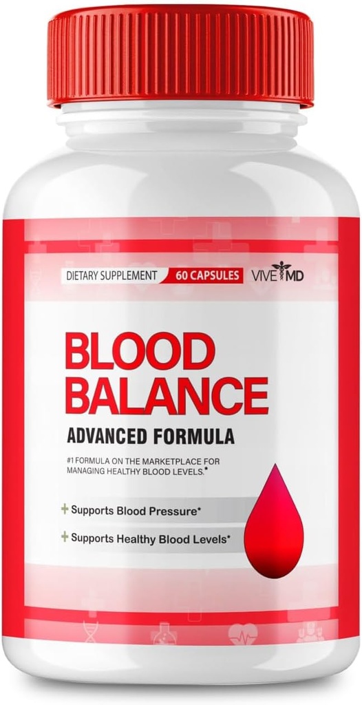 Vive MD Blood Balance dodatek - Uradna formula - Blood Balance dodatek, Dodatna moč z vitaminom C, Kurkuma Root Powder, cink Mnenja (60 kapsul)