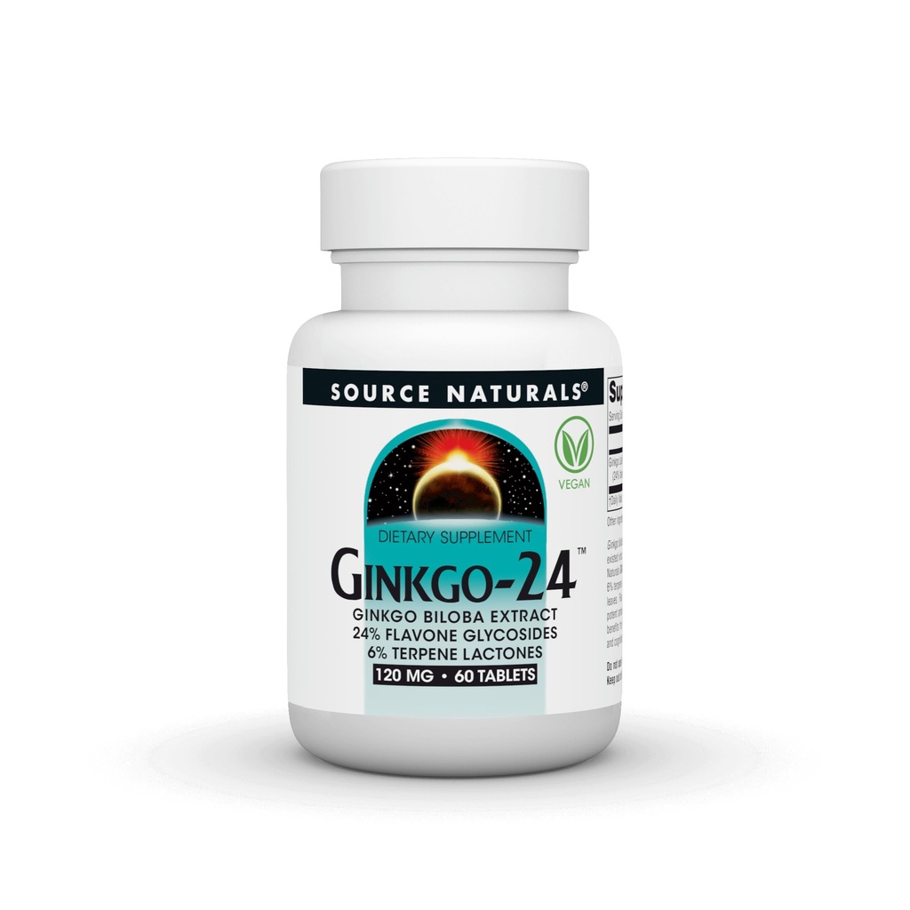 Vir Naturals Ginkgo-24 - Ginkgo Biloba Extract 120 mg Podpira duševno akuiteto - 60 tablet