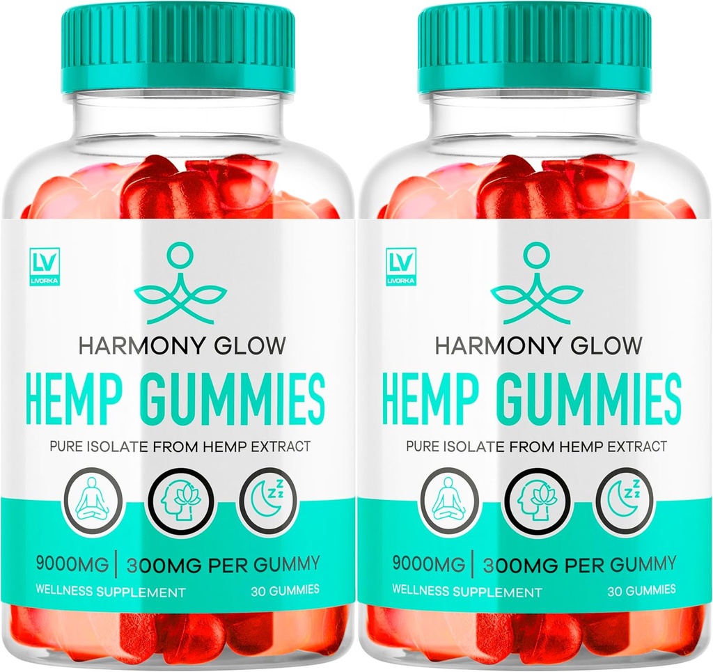 (2 paket) Harmony Glow Gummies, Harmony Glow Hemp Gummies, Harmony Glow dodatek, Harmony Glow Naravna Hemp, HarmonyGlow Hemp Gummies, Harmony Glow Multivitaminski Gummies, 60 Gummies za 2 meseca