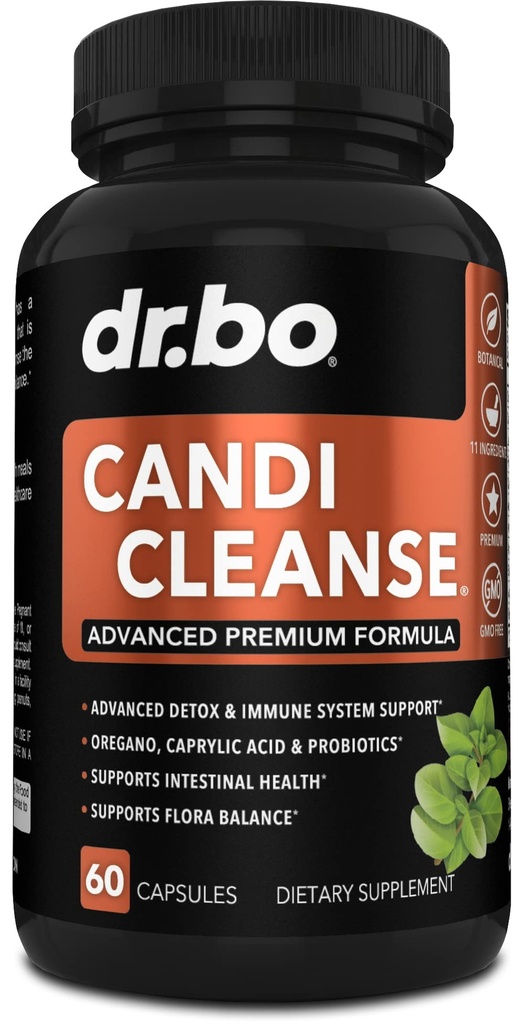 Candi Cleanse Support Supplement tablete - Proti prekomerni rasti dopolnila za ženske in moške - Dodatna moč Balance Control Probiotic Complex Cleanser - Naravne oralne zeliščne origano & kaprilna kislina kapsule