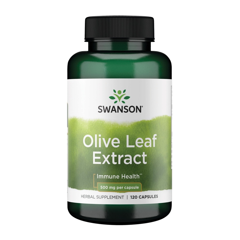 Swanson Olive Leaf Extract kapsule z 20% Oleuropein - zagotavlja imunske podpore, spodbuja zdravje kardiovaskularnega sistema, in podpira zdrav krvni tlak - (120 kapsule, 500mg vsak)