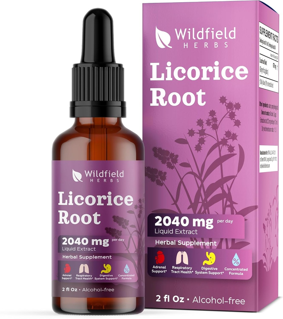 Sladkorni izvlečki korena kapljice 2000mg (Glycyrrhiza glabra L.) Zeliščni dodatek Absorbji boljše kot kapsule, 1 mesec dobave, 84 Servisi, Tinktura brez alkohola - 2 Oz, pakiranje po 1