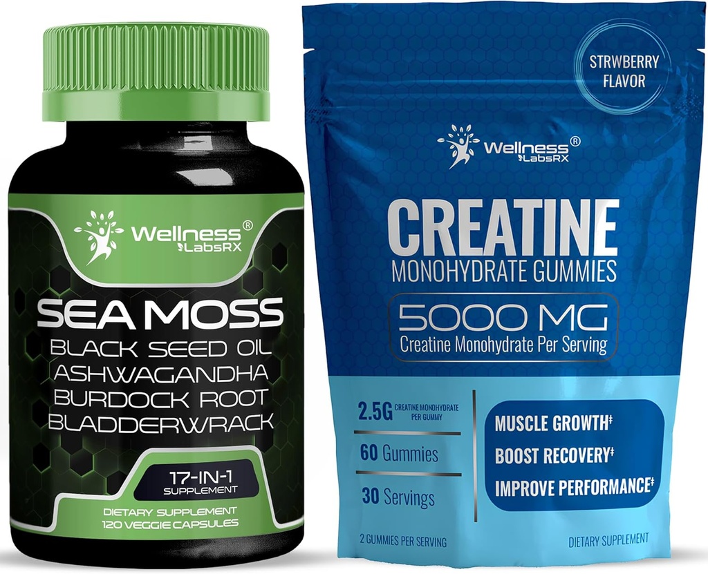 WELLNESS LABSRX Kapsule irskega morskega maha - Kreatin Gumies 5000mg