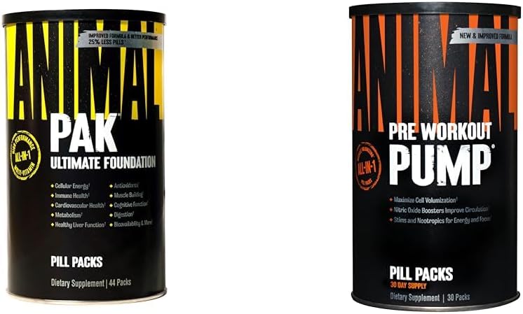 Animal Pak - Prijeten all-in-One Vitamin & dodatek paket - Cink & Pump – Preworkout - Vein Popping črpalke – Enostavno odstraniti Stimulant tablete za kadarkoli vadbe – 30 Count