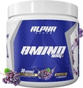 Alpha Supps Amino NRG+ BCAA Amino Energy Recovery Powder - Hidracija Mešanica z elektroliti - Fokus mešanica za optimalno podporo pri moških in ženskah (30 strežnikov, sočno grozdje)