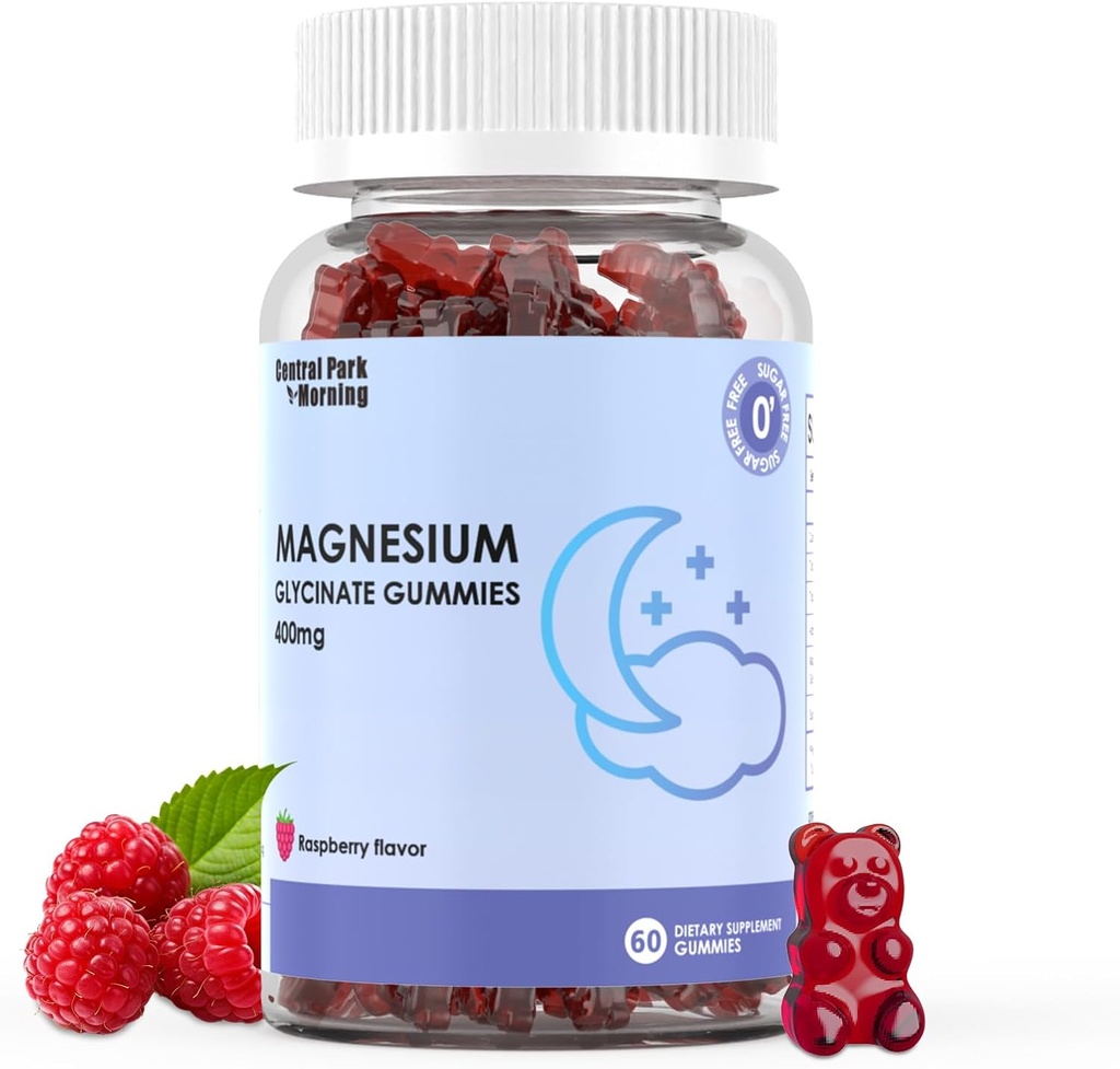 Magnezij Glycinate Gumies 400mg,brez sladkorja Magnezijev Glycinate dodatek,Muscle, Podpora kosti - 60 Organic Gumies