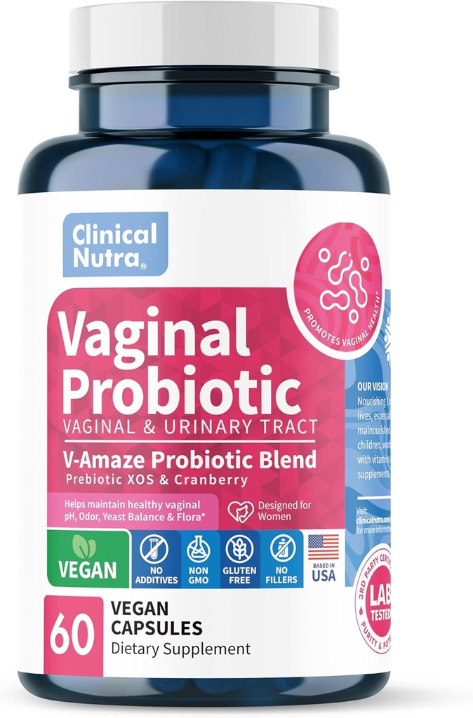 Klinični nutra vaginalni probiotiki za ženske pH ravnovesje, vaginalni Odor nadzor s prebiotiki in Lactobacillus mešanice - ženske zdravje dodatek zdravo vaginalna flora podpora 60 kapsule