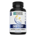 Zhou Driftoff - Nature Inspired Sleep Aid, Valerian Root & Melatonin za spanje za moške in ženske, mirno spanje dodatek za odrasle z Gaba & Kamilica za sprostitev - 60 Veggie kapsule