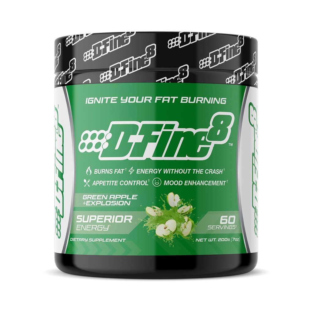 Termogenska energija pred treningom Powder & Shredding dodatek, Boost Energy Mood & Focus, Sugar Free, Vsebuje senactiv, vzdržljivost, 300mg kofein, N-acetil-L-tirozin (zelena Apple eksplozija)
