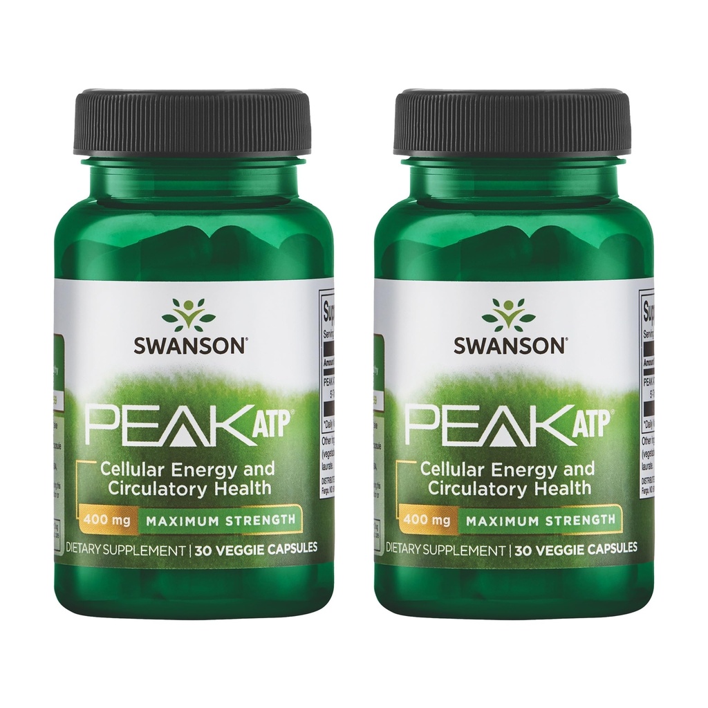 Swanson maksimalna moč Vrh ATP-naravni dodatek spodbujanje celično energijo podpora-podpora fizične zmogljivosti in spodbuja zdravo podporo pretok krvi-(30 Veggie kapsule, 400mg vsak) 2 paket