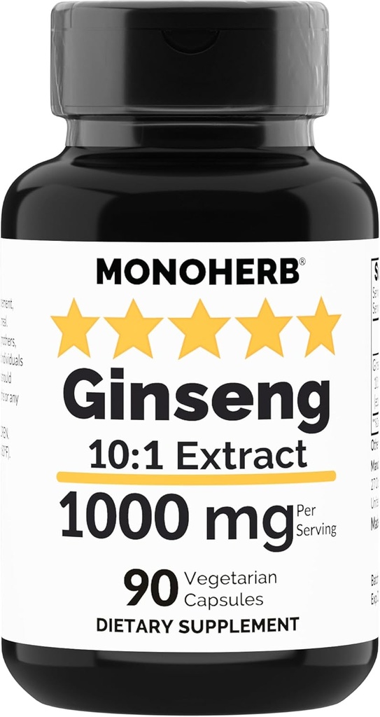 MONOHERB izvleček ginsenga 1000 mg - 90 vegetarijanskih kapsul