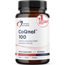 Designs for Health CoQnol 100mg - CoQ10 Ubikinol s superior biorazpoložljivost + ekskluzivna absorpcijska tehnologija - dvojni koencimQ10 Boost with GG - Heart, zdravo staranje + celična podpora (60 kapsul)