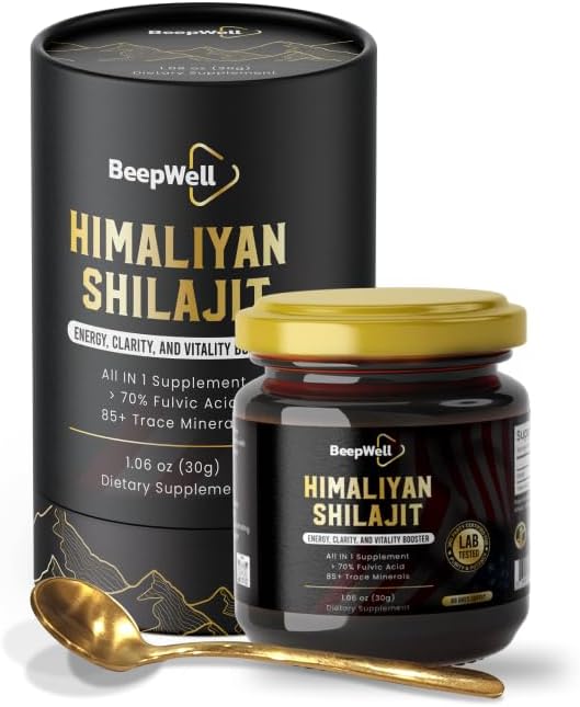 Generic BeepWell Shilajit Resin – Pure Organic Himalajan Shilajit Natural Resin Moški Ženske Chilajil 70% Fulvic Acid 85+ Trace Minerals 60 Servings 1.06 oz
