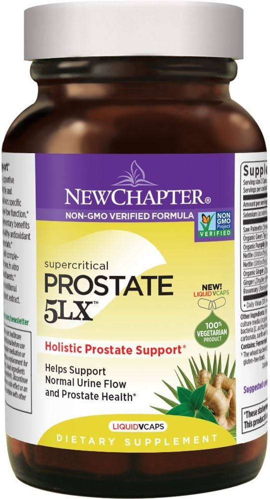 Novo poglavje Prostata 5LX dodatek z žago Palmetto Plus Selen Vegetarijanska kapsula, 180 Count